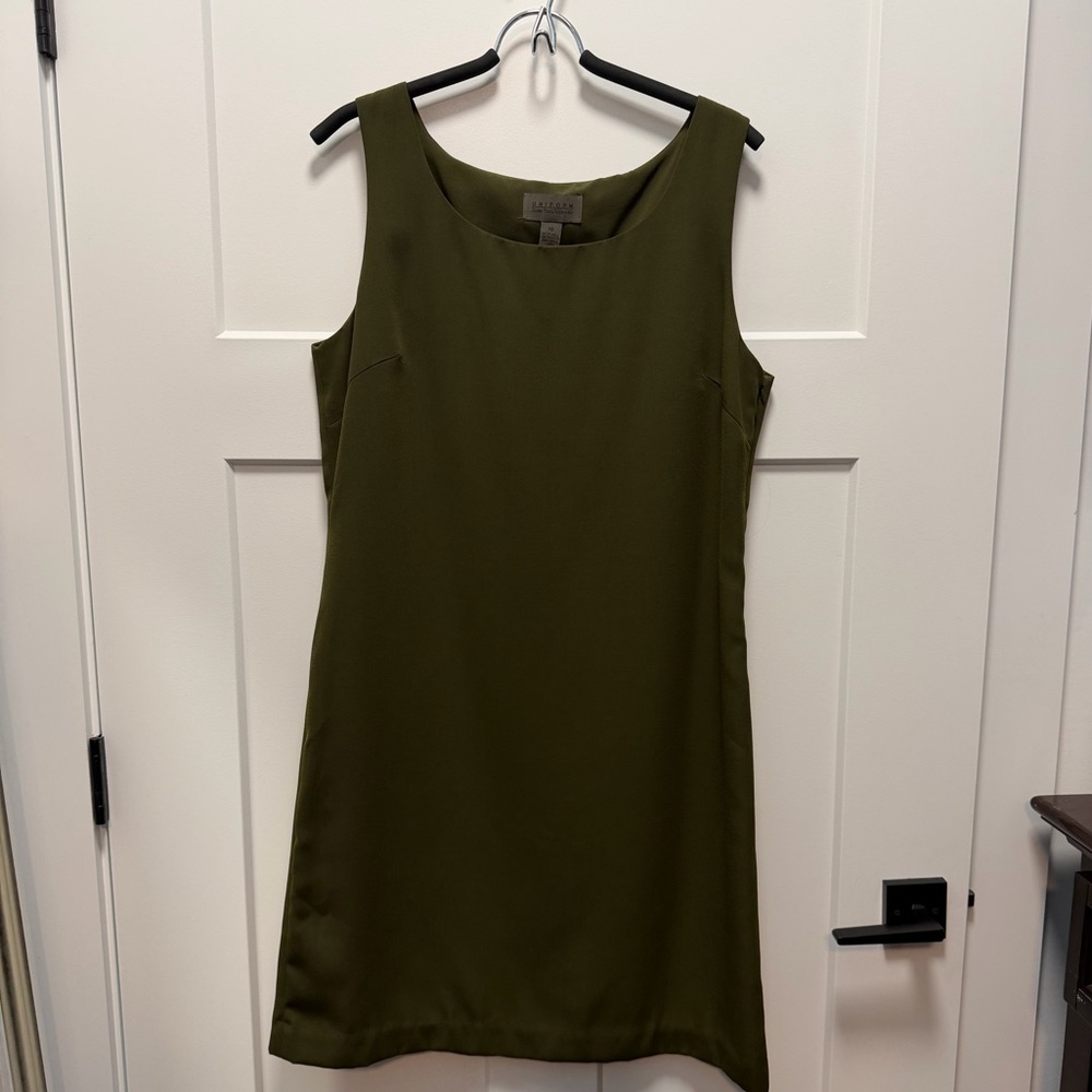 Sleeveless Olive Green Shift Dress - Uniform John Paul Richard